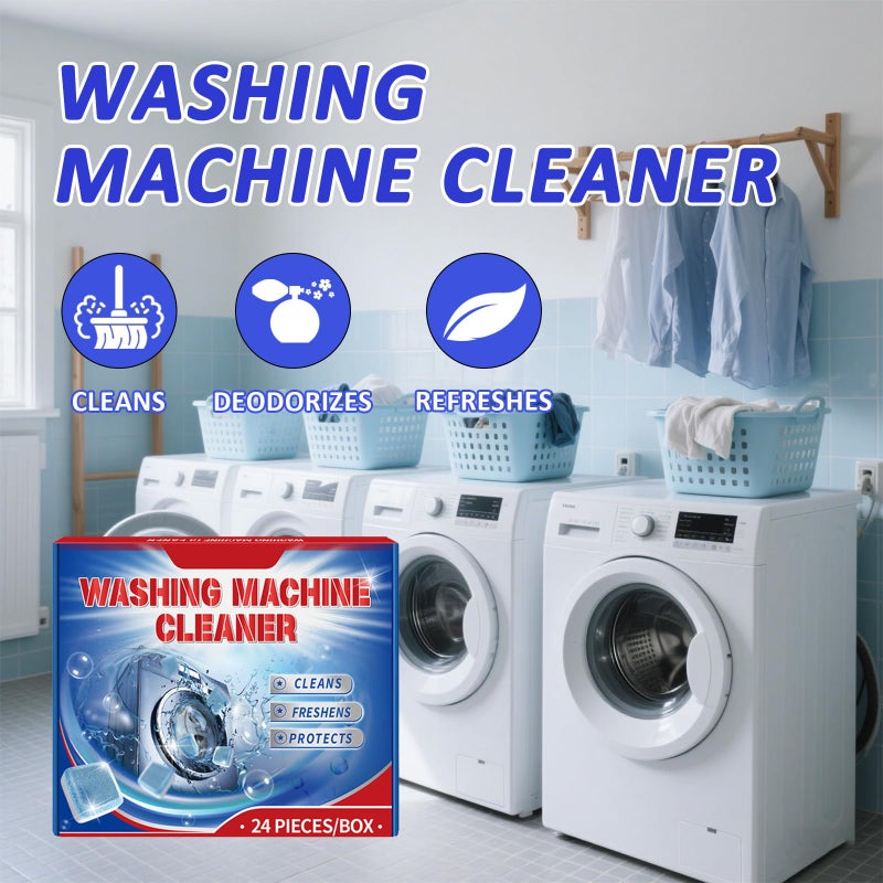 Deyuoau Washing Machine cleaner Tablets,Deep Clean and Deodorize,24 Pieces - Image 3